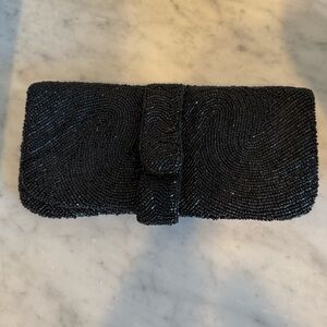 Moyna Elegant Black Beaded Clutch